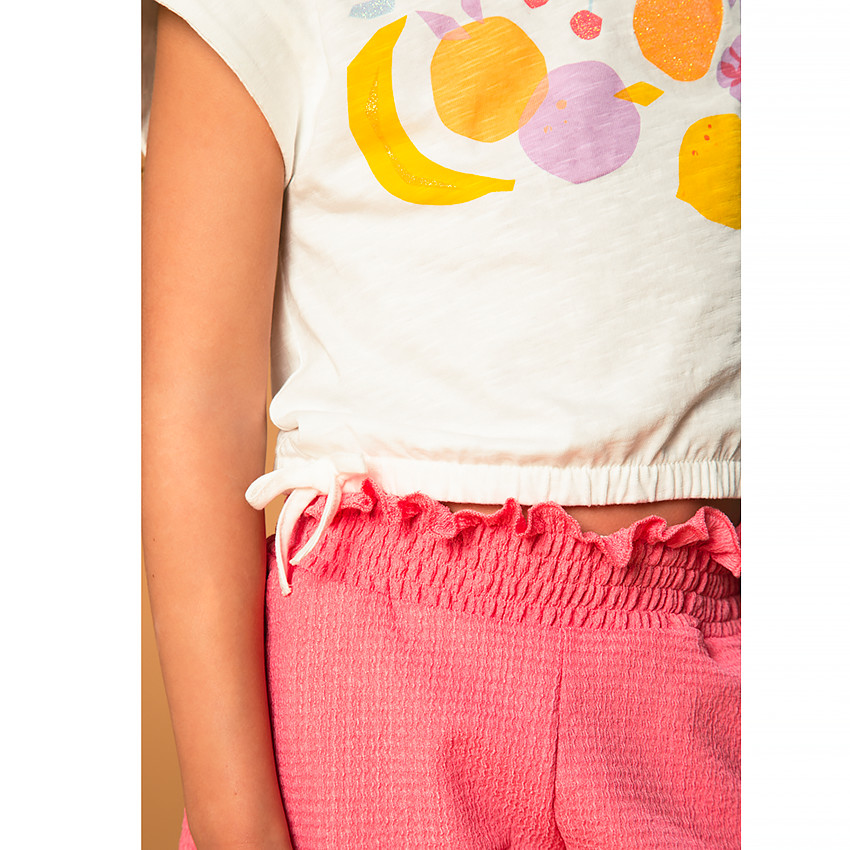 T-shirt forme boîte print fruits pour fille 