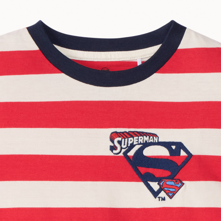 T-shirt manches courtes rayé Superman Warner pour garçon 