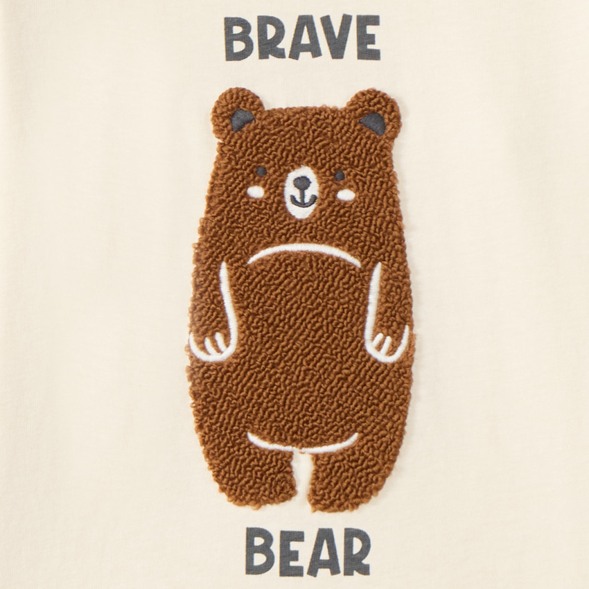 T-shirt manches longues bébé garçon broderie bouclette fantaisie 