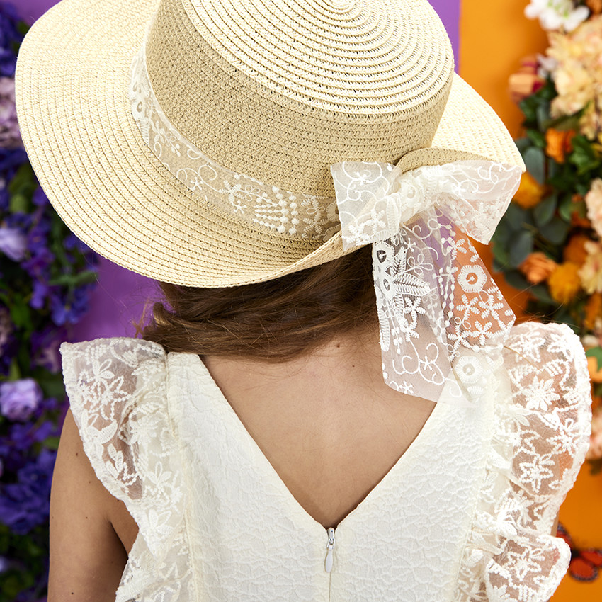 Robe de cérémonie en jacquard avec manches brodées pour fille 