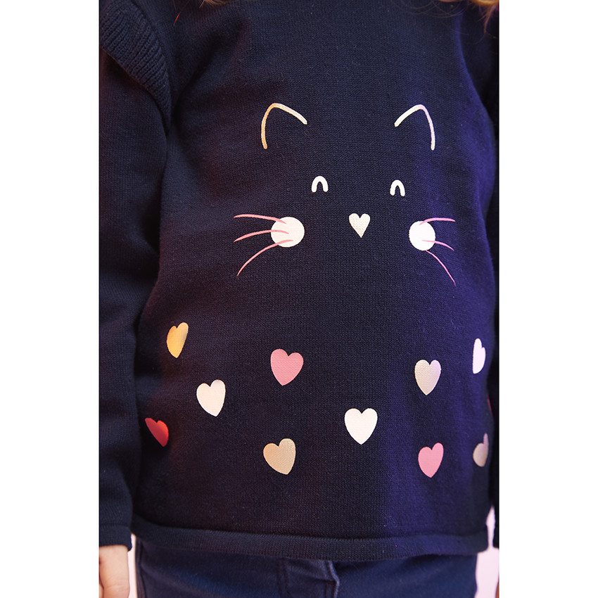 Pull en coton print fantaisie pour bébé fille 