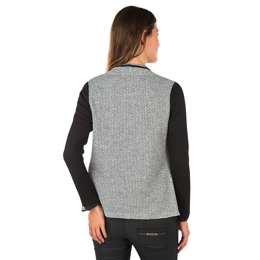 Gilet bi-matière à pans asymétriques