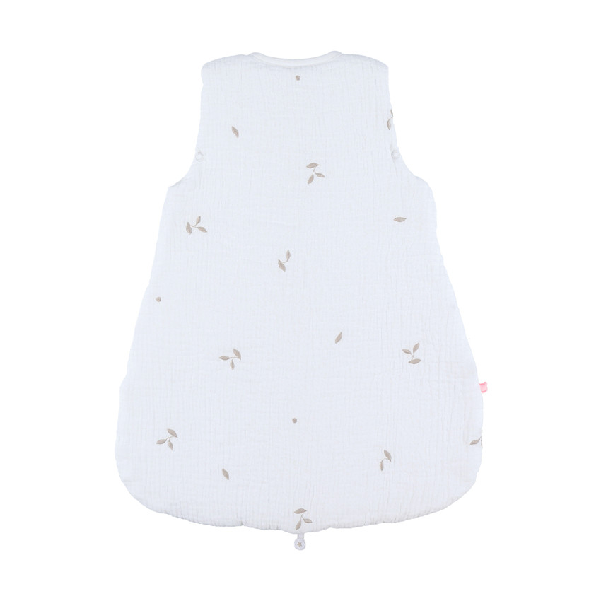 Gigoteuse sans manches 50cm TOG 2 en mousseline brodée blanc 