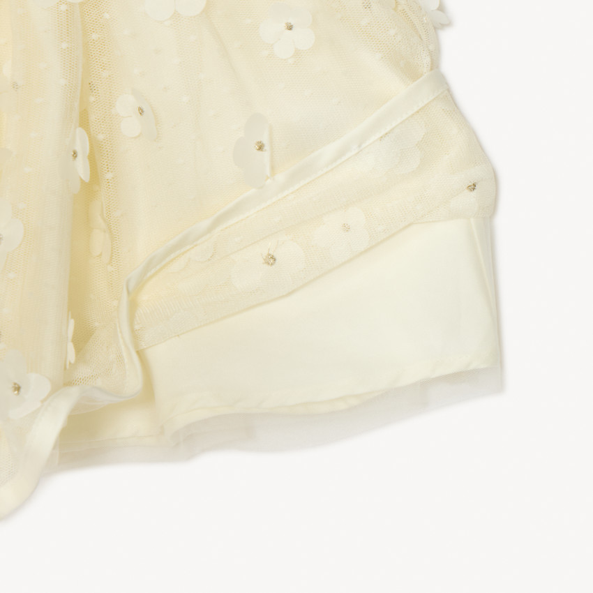 Jupe en tulle avec fleurs 3D pour bébé fille 