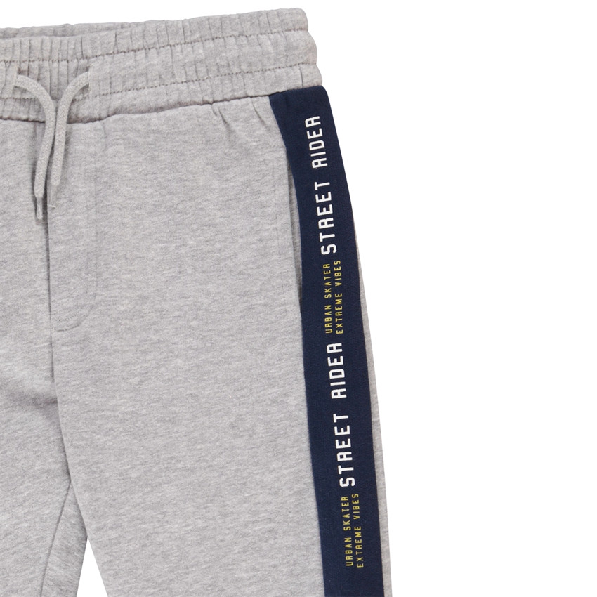 Pantalon de jogging en molleton avec print et bandes placées pour garçon 