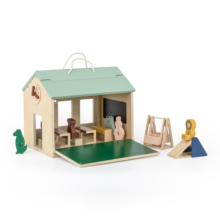 École en bois avec accessoires 