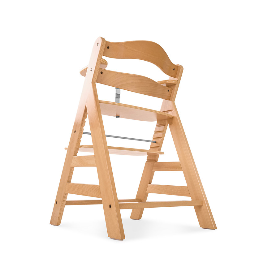 Chaise haute en bois Alpha+ coloris naturel 