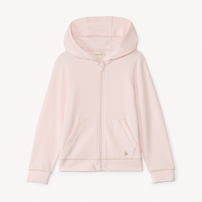 Gilet molleton uni à capuche pour fille