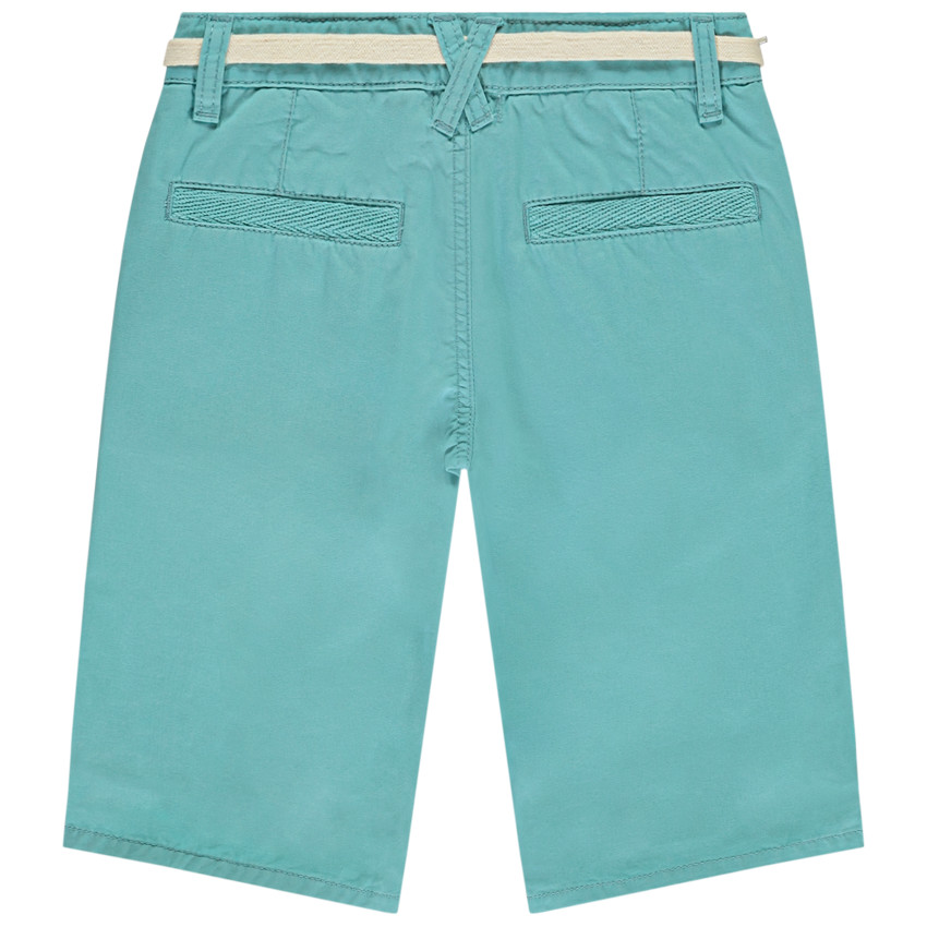 Bermuda uni en toile avec ceinture lacet pour garçon  