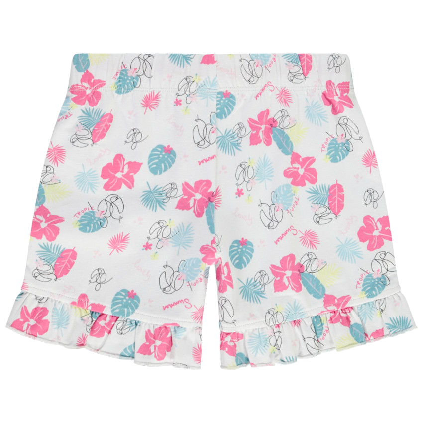 Pyjama 2 pièces t-shirt + short imprimé pour fille 