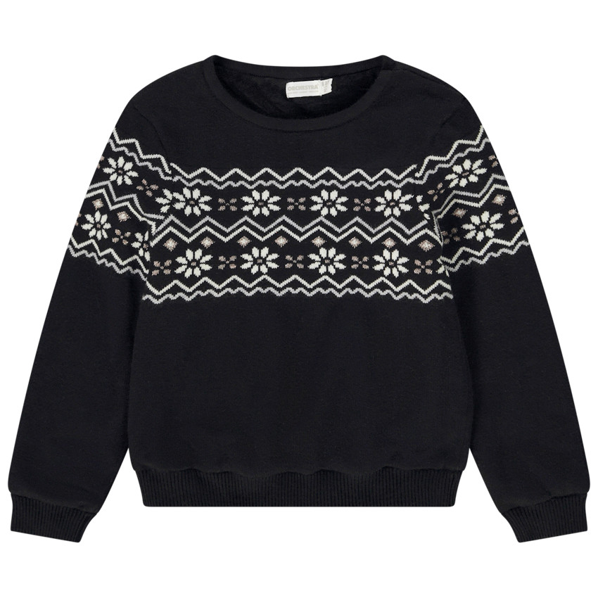 Pull noir sales fille