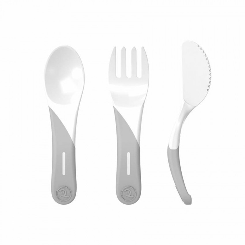 Couverts d'apprentissage 6 mois + - Blanc Main Couverts d'apprentissage 6 mois + - Blanc
