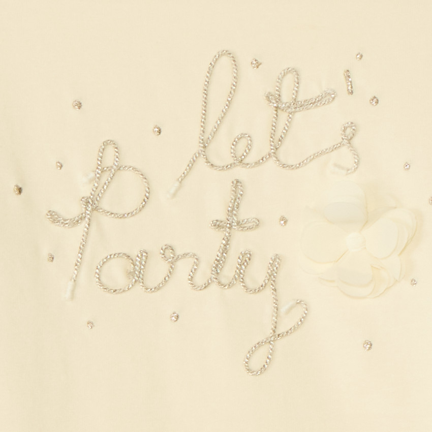 T-shirt manches longues à cording doré pour fille 