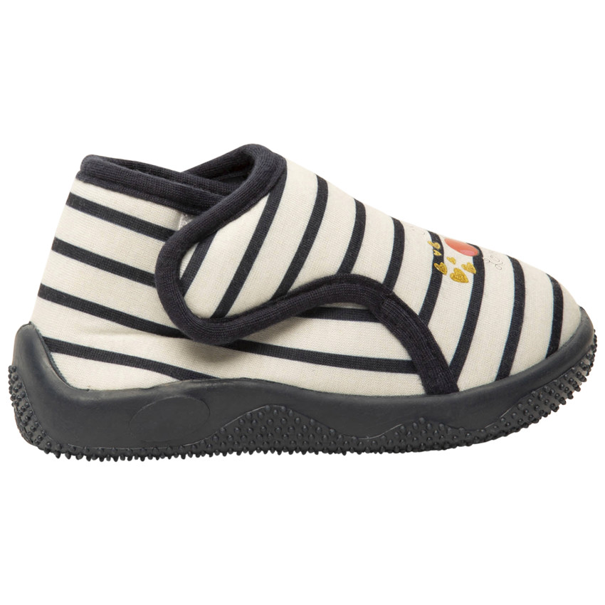 Chaussons forme botillons rayés fantaisie pour bébé fille 