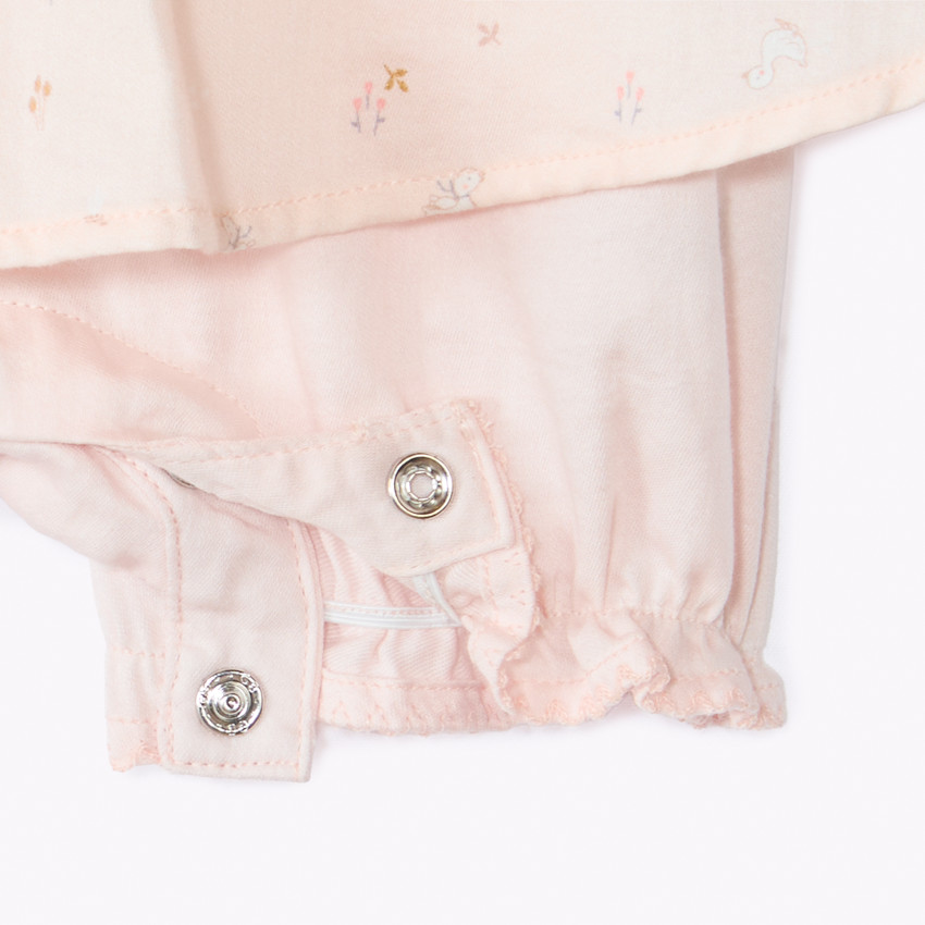 Combinaison courte effet 2-en-1 imprimé fantaisie pour bébé fille 