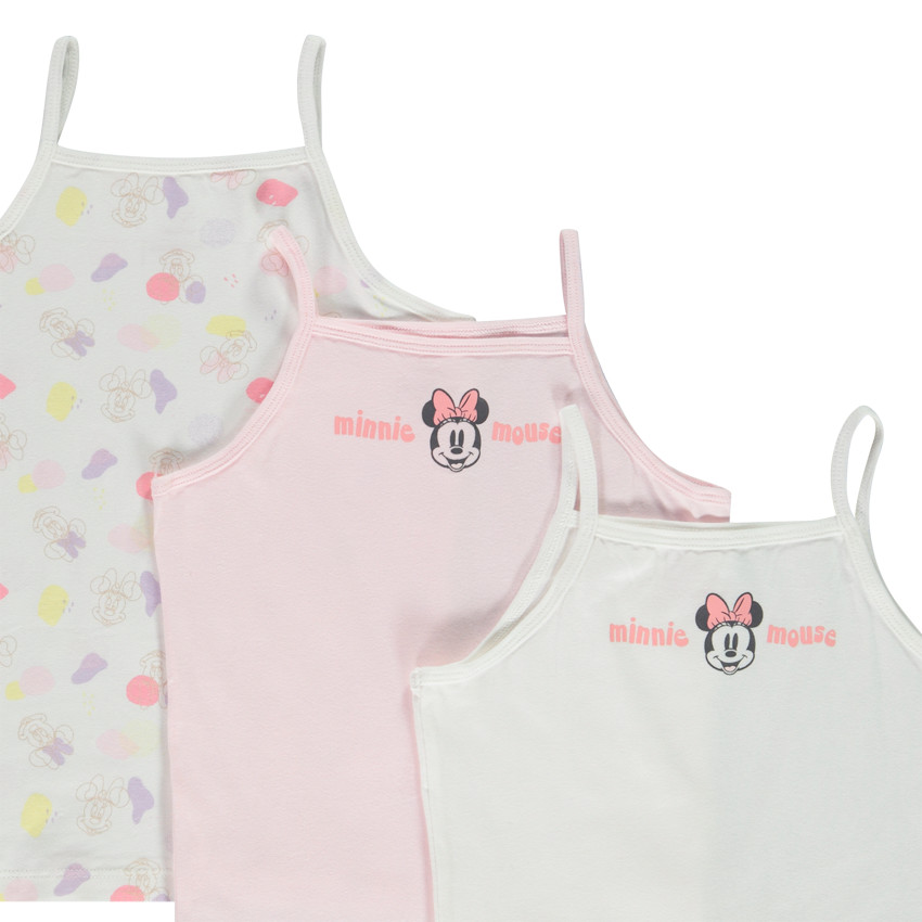 Lot de 3 maillots de corps à bretelles Minnie Disney pour fille 