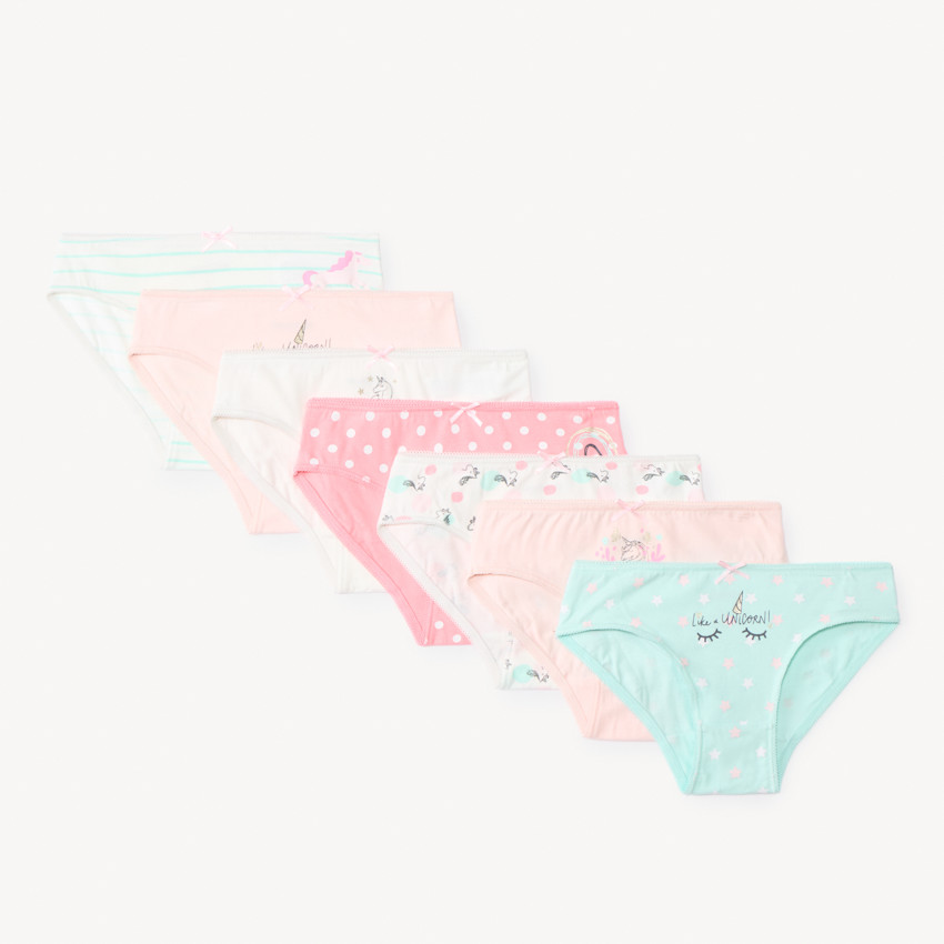 Lot de 7 culottes fantaisie licorne pour fille