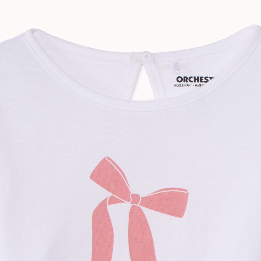 T-shirt manches longues print nœud pour bébé fille 