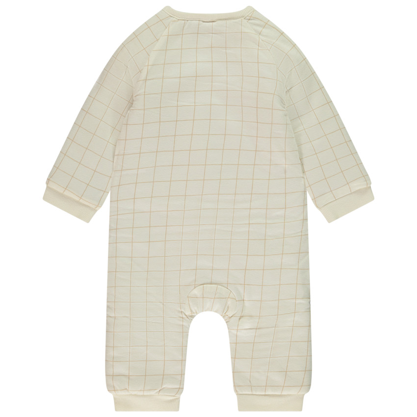 Combinaison longue à carreaux avec ours brodé pour bébé garçon  