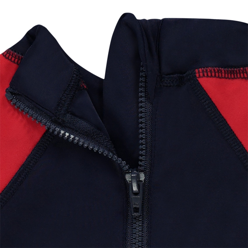 Combinaison anti-UV SPF 50+ tricolore avec print poisson 