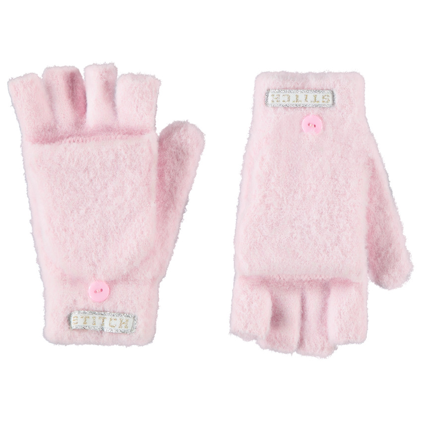 Gants mitaines 2 en 1 uni avec broderie Stitch Disney pour fille 