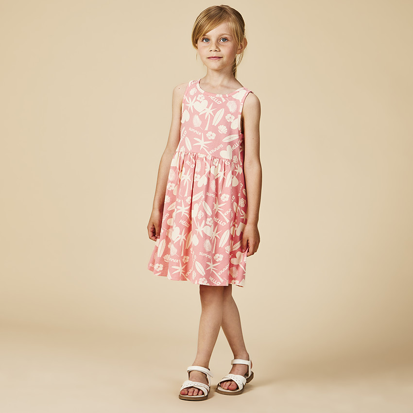Robe sans manches imprimé fantaisie pour fille
