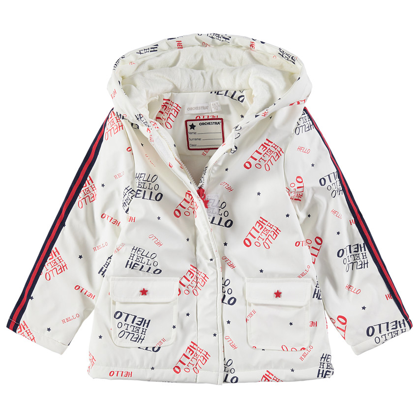 Parka gomme imprimée fantaisie doublée sherpa 