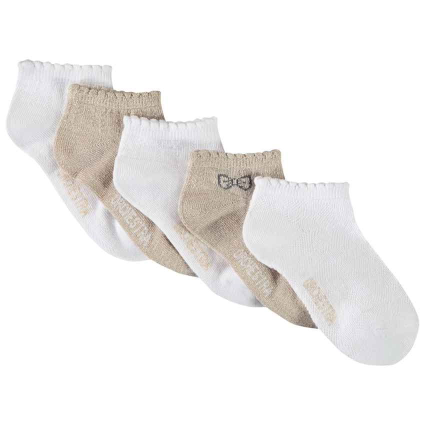 Lot de 5 paires de chaussettes courtes pour fille