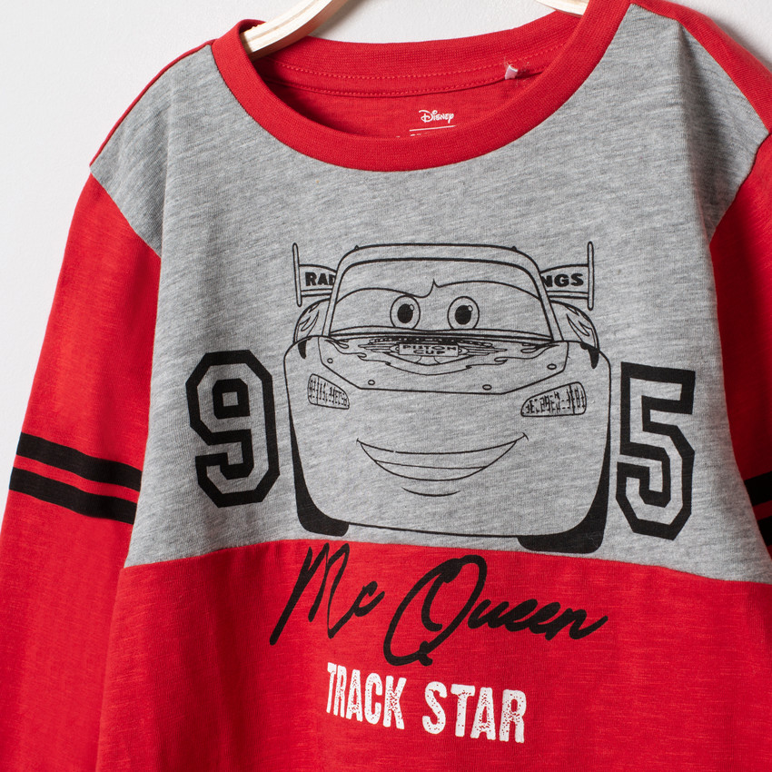 T-shirt manches longues bicolore print Cars Disney 