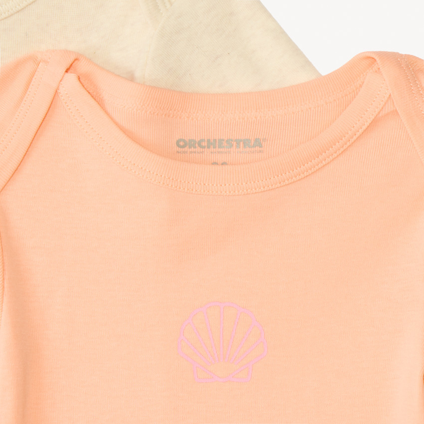 Lot de 5 bodies manches courtes unis print fantaisie pour bébé fille 