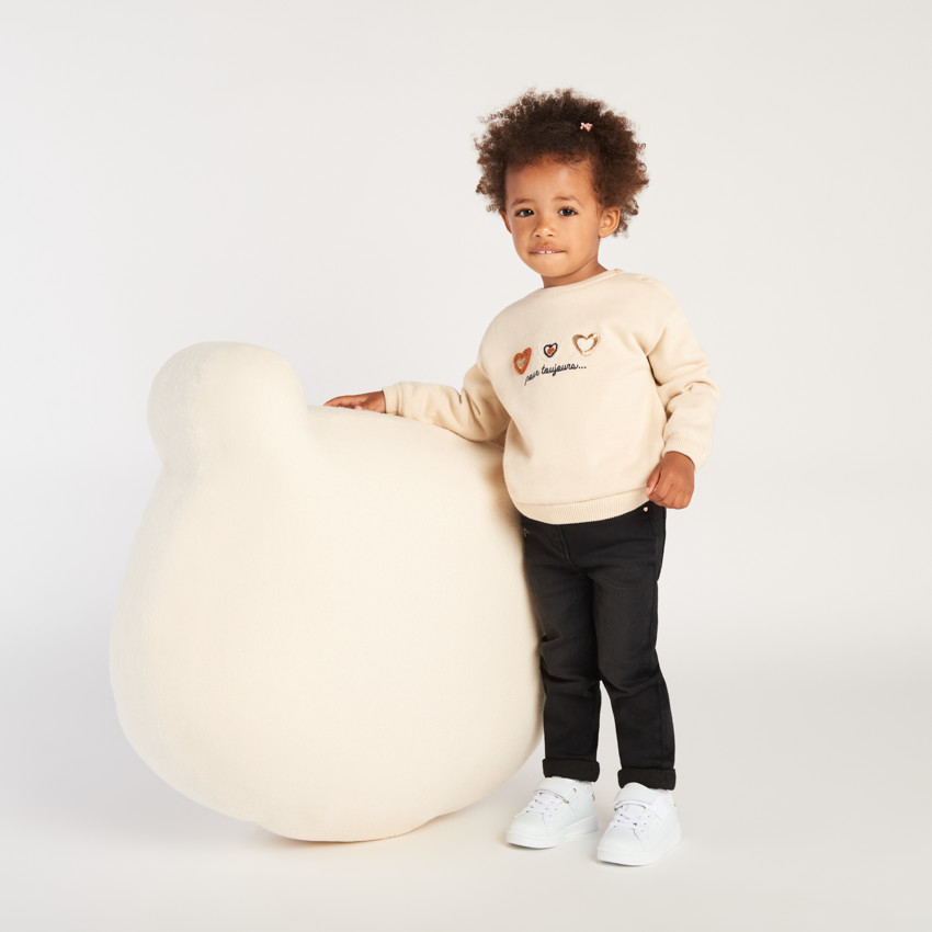 Pull en tricot à motifs brodés pour bébé fille 