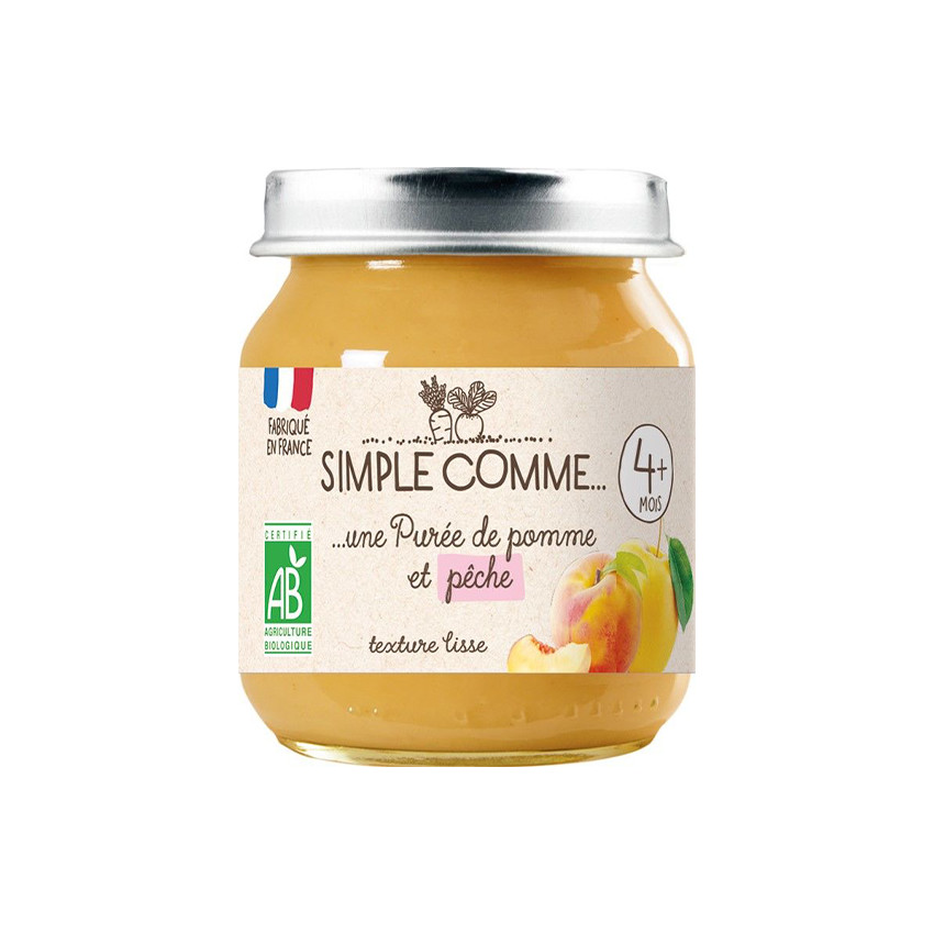 Petit pot pomme et pêche bio 125 g 