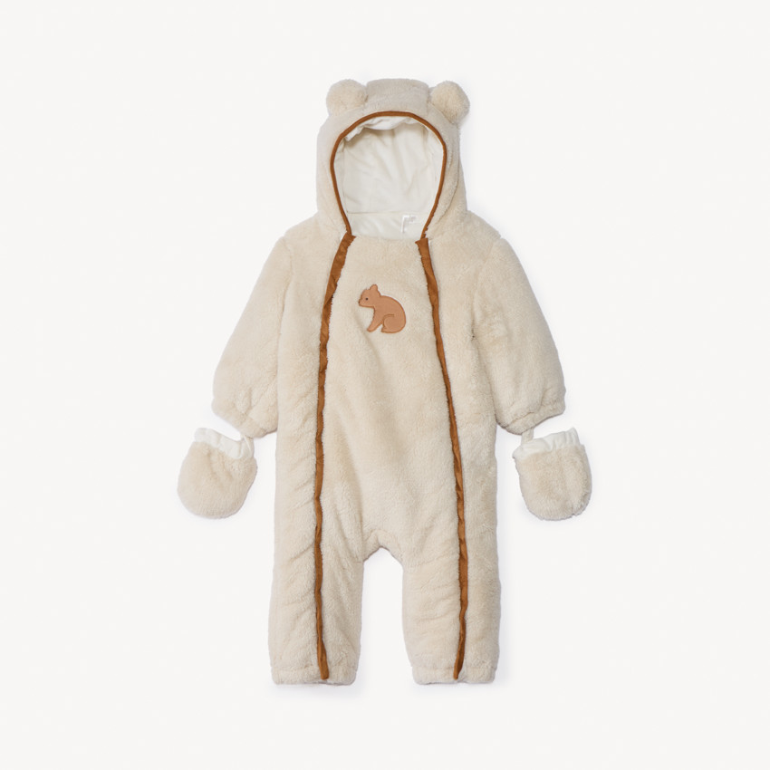Combi-pilote en sherpa Ourson pour bébé avec finitions différentes selon l'âge 