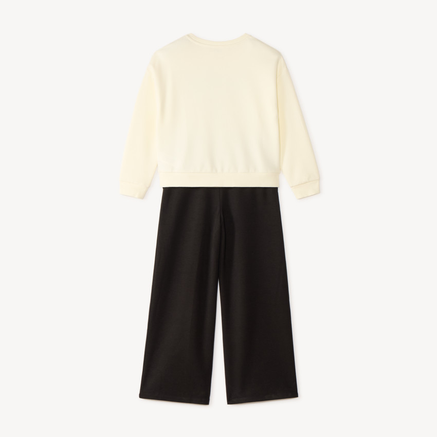 Ensemble de jogging sweat + pantalon évasé pour fille 