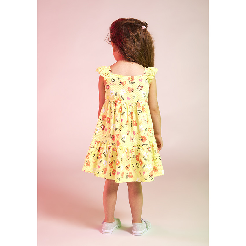 Robe en maille cloquée imprimé fantaisie pour fille 