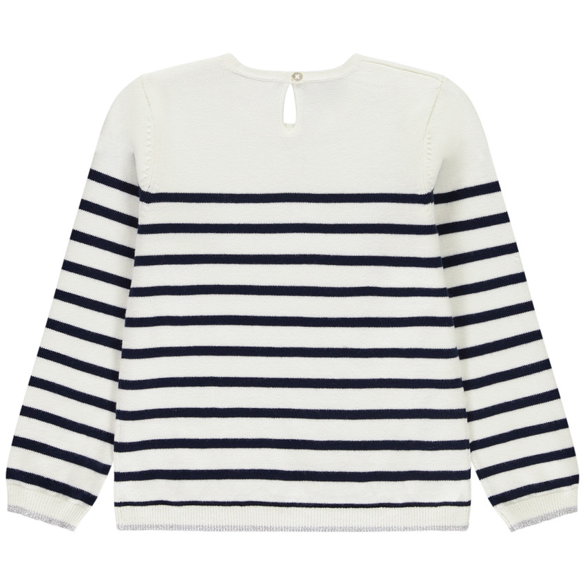 Pull marinière avec nœuds fantaisies pour fille    