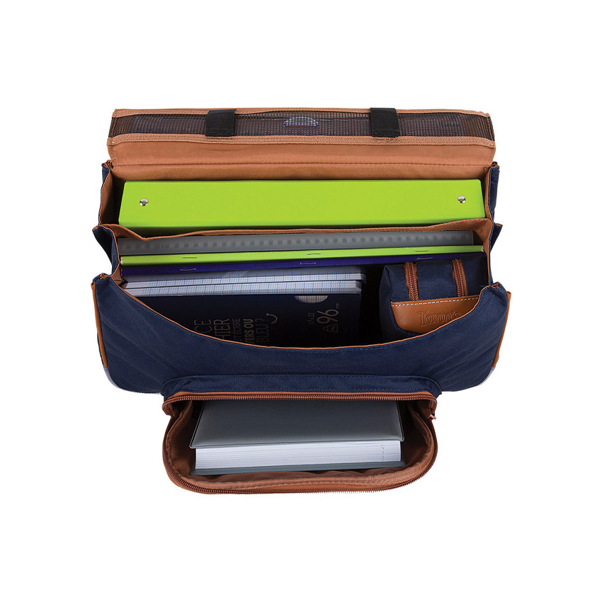 Cartable Manon rose avec patch brodé fantaisie 38 cm 