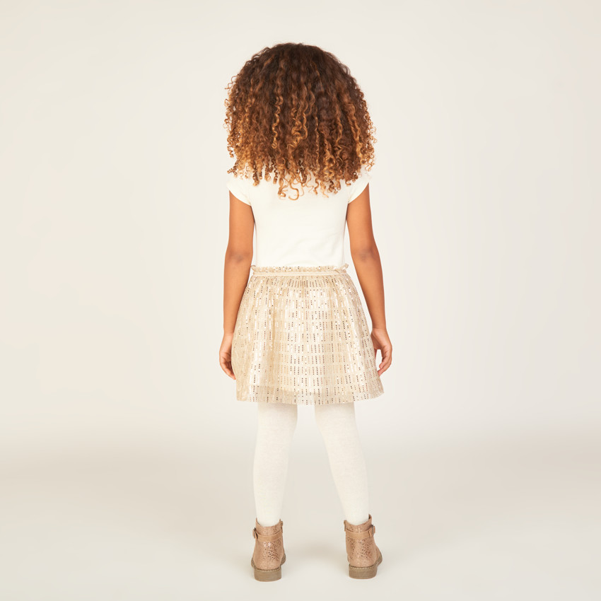 Robe de fête manches courtes scintillante effet 2 en 1 pour fille 