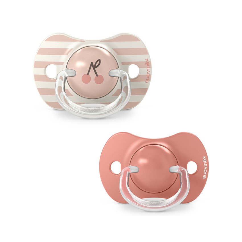 Lot de 2 sucettes silicone SX Pro 18M+ Birdies rose