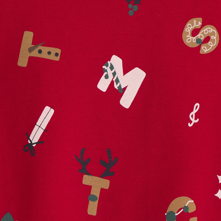 Sweat molleton de noël imprimé lettres pour garçon 
