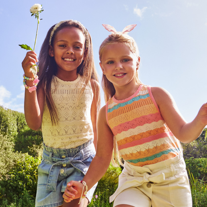 Débardeur en maille ajourée pour fille  