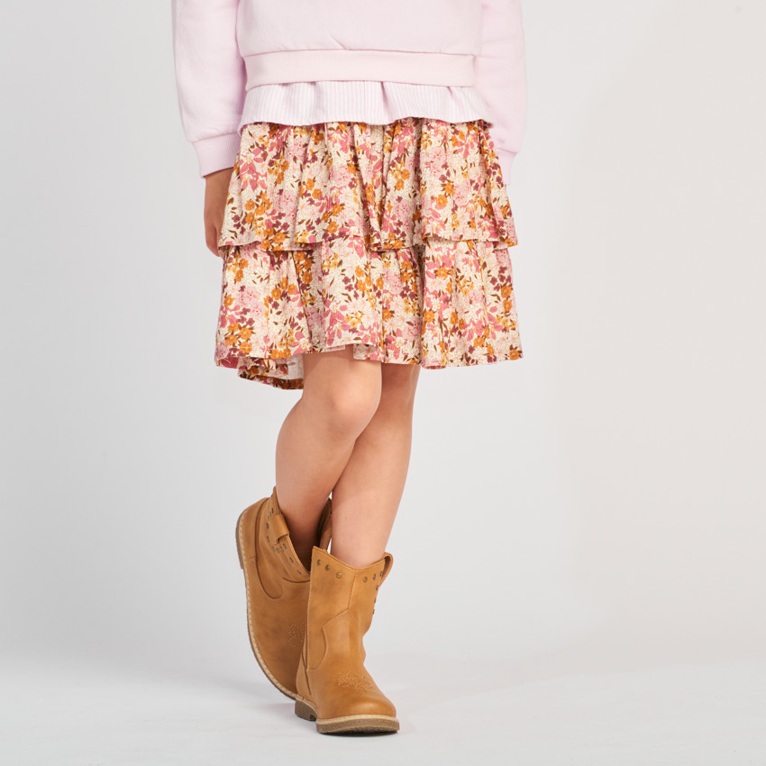 Jupe volantée imprimé floral pour fille