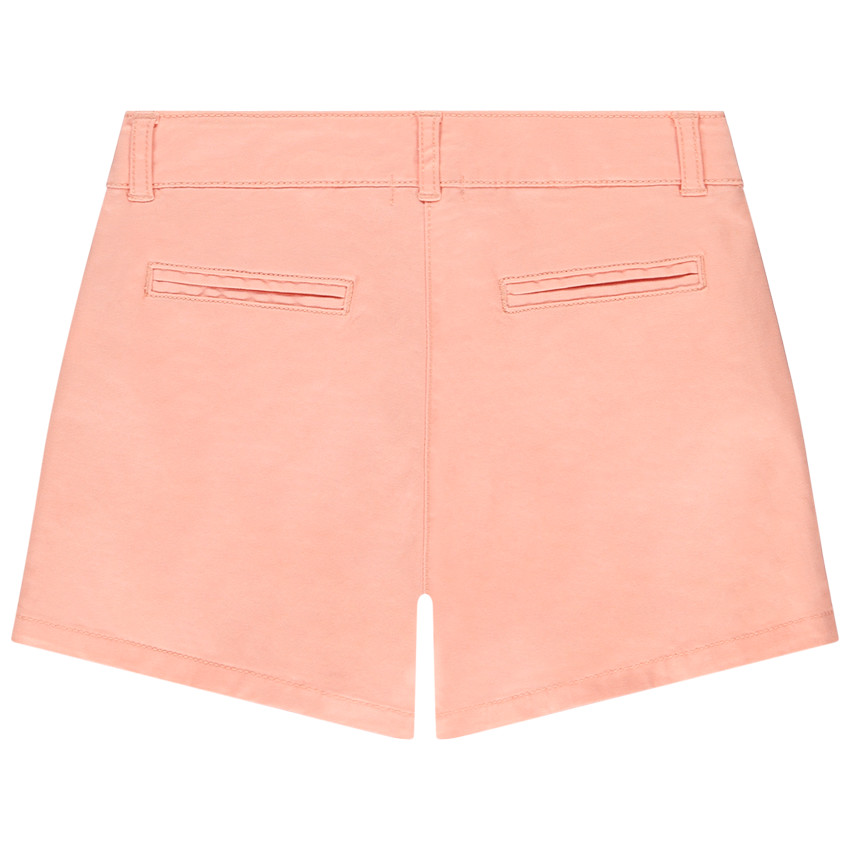 Short en sergé uni effet pinces pour fille 