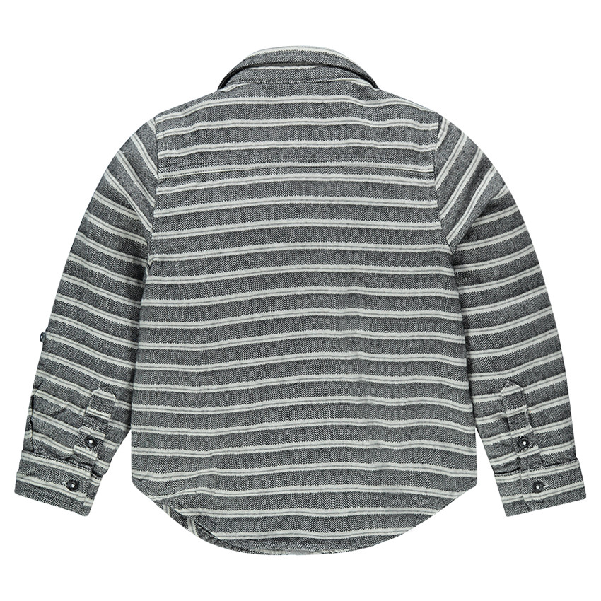 Chemise manches longues rayée en chambray 
