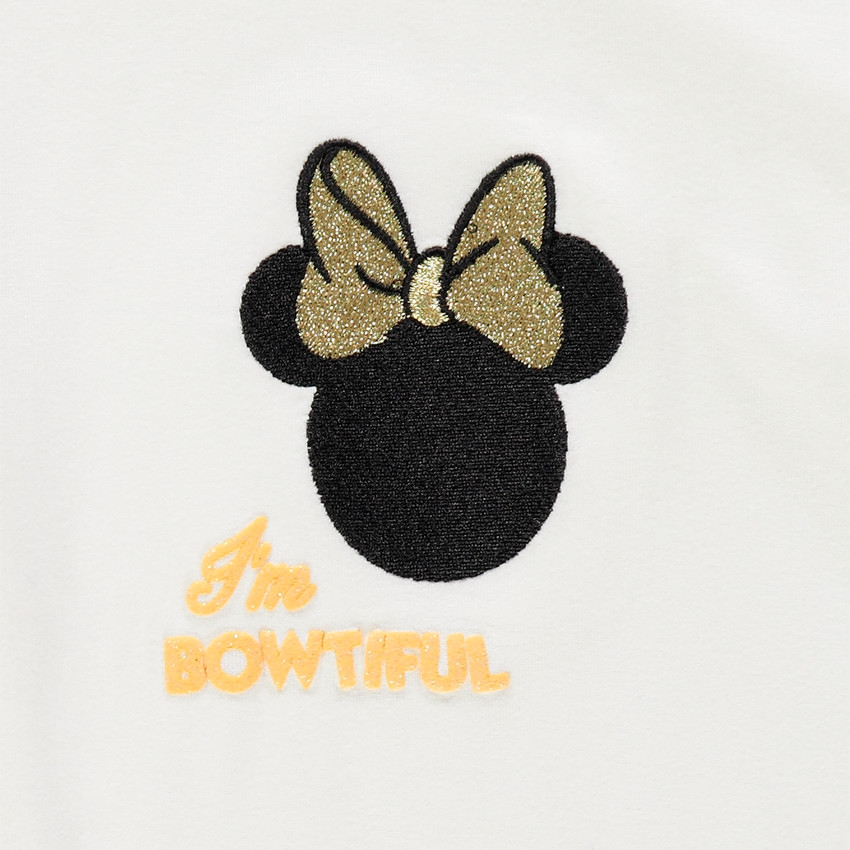 T-shirt manches longues motif Minnie brodée Disney 