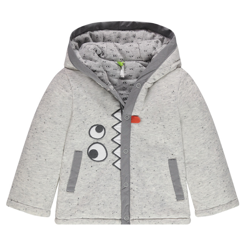 Veste en molleton à capuche avec yeux et dents brodés 