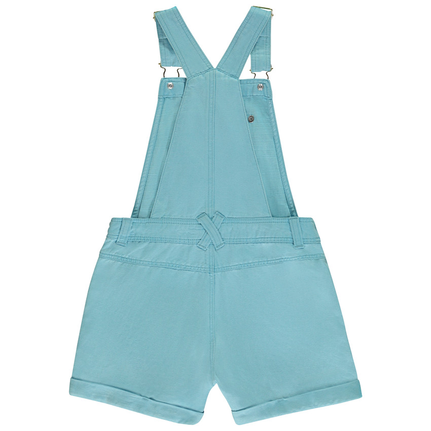 Salopette courte en toile unie pour fille 