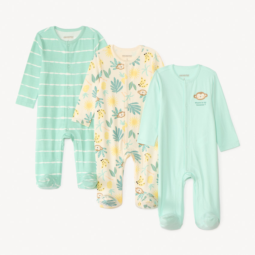 Lot de 3 dors-bien imprimés fantaisies pour bébé garçon - ouvertures différentes selon l'âge 