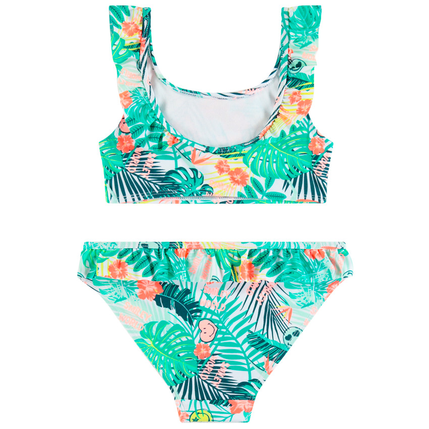 Maillot de bain 2 pièces pour fille imprimé tropical SmileyWorld 