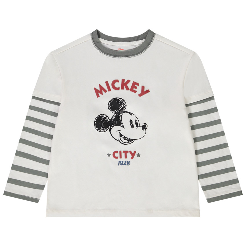 T-shirt manches longues effet 2 en 1 Mickey Disney pour garçon